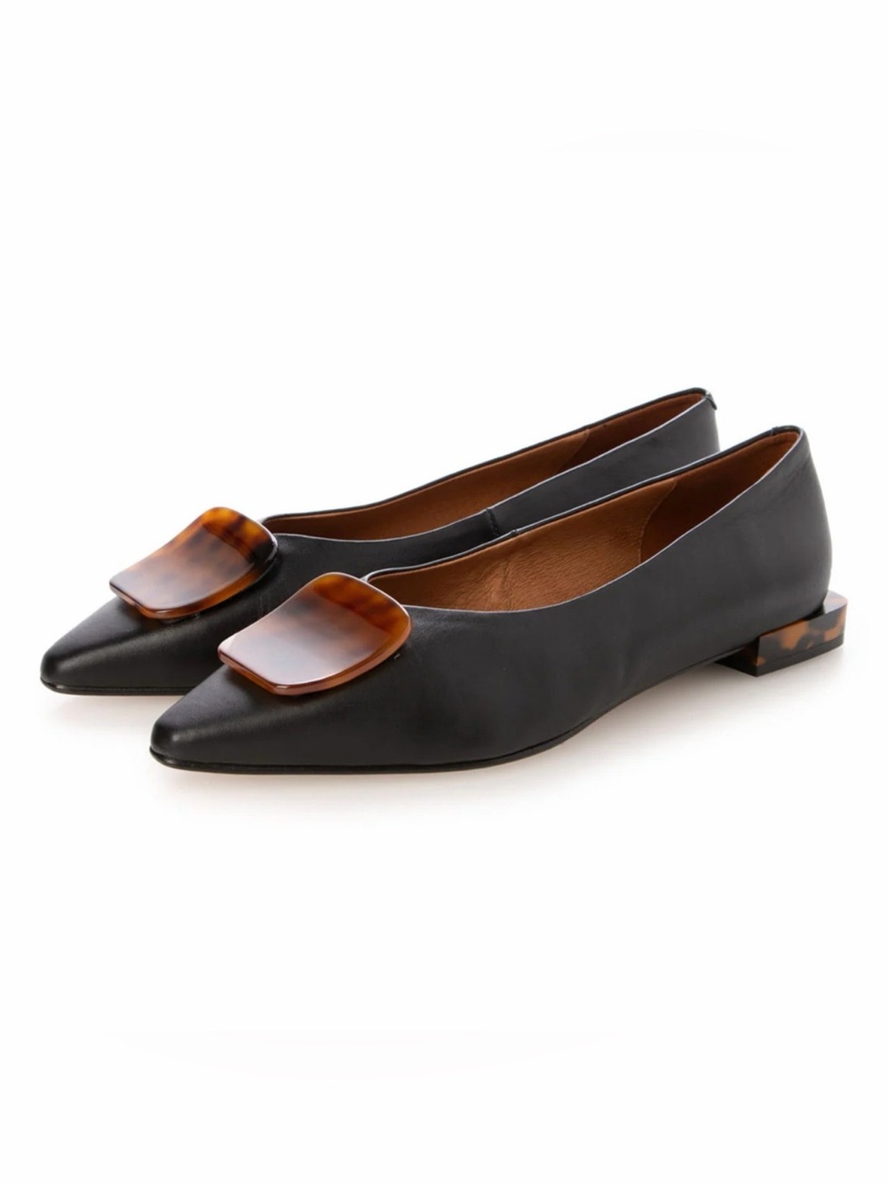 ANGEL ALARCON leather ornament ballet flats